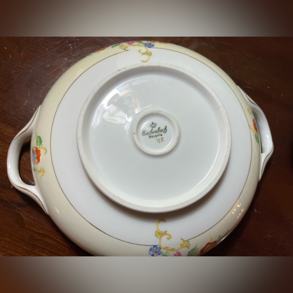 RARE Eschenbach Baronet style Bavarian China Pattern Floral China Bowl w Lid - Picture 9 of 14